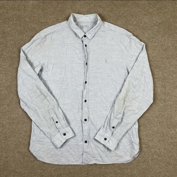 All Saints Other - ALLSAINTS BUTTON DOWN SHIRT MEN'S LARGE LIGHT BLUE